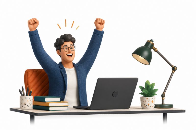 Excited man