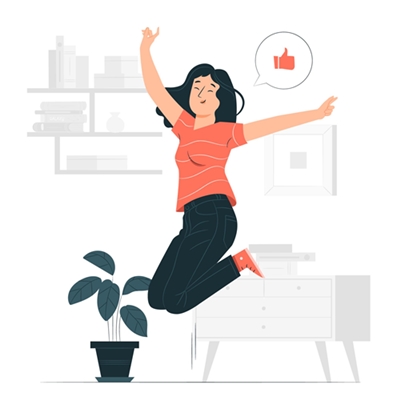 Woman jumping for joy