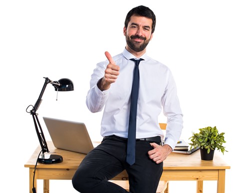 Man sitting on his deskMan sitting on his desk